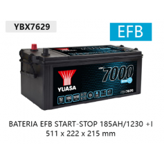 YBX7629 - BATERIA 12V 185Ah 1230A +IZQUIERDA EFB