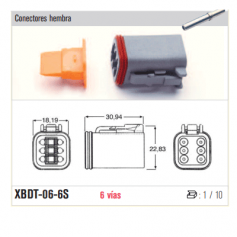 XBDT-06-3S - KIT CONECTOR ESTACONECTOR 3 POLOS (HEMBRA)