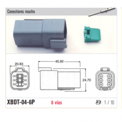 XBDT-04-4P - KIT CONECTOR ESTACONECTOR 4 POLOS (MACHO)