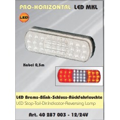 40287001 - PILOTO HORIZONTAL LED 3 FUNCIONES ADR 12/24VOLT ADR 160 X 55 X 33 MM
